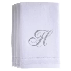 Creative Scents White Fingertip Monogrammed Towels Silver Embroidered -Creative GUEST 04b9c9cc 6874 48d5 a82d a9854c0228de