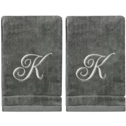 Creative Scents Gray Fingertip Monogrammed Towels Silver Embroidered 36 Creative Scents Gray Fingertip Monogrammed Towels Silver Embroidered -Creative GUEST 061eca6b d42a 4f9f 8a97 9916a6708192
