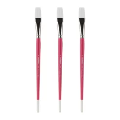 Creative Mark Pro White Soft Filament Acrylic Paint Brushes - Flat Sets Of 3 - Versatile Synthetic Brushes For Acrylic Painting , Gouache, Oils & -Creative GUEST 0711d6d0 60ed 473c ba25 93924f230b17
