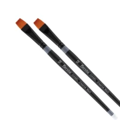 Creative Mark Beste Golden Taklon Chisel #12 - 2 Pack Artist Brush, Professional Watercolor Brushes, For Acrylic Painting, Short Handle, Sharp Edges, -Creative GUEST 0a728199 cef5 42b1 b393 0e851923c548