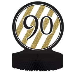 Creative Converting 90th Birthday Party Decorations Kit Black/Gold