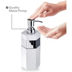 Creative Scents Quilted Mirror White Decorative 6 Piece Bathroom Set -Creative GUEST 12ae0365 0ecf 4571 afce 1da7673b26c4