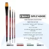 Creative Mark Ebony Splendor Short-Handle Synthetic Red Sable Artist Paint Brush, Assorted Bulk Set Of 144, Teijin Multi-Filament Hair, Synthetic