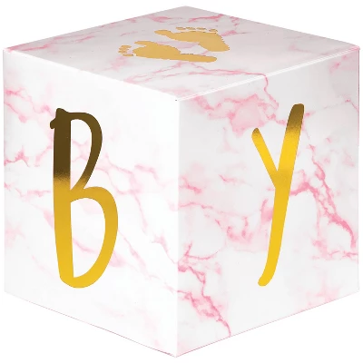 Creative Converting 3ct Marble 'Oh Baby' Centerpieces Party Décor And Accessories Pink 3 Creative Converting 3ct Marble 'Oh Baby' Centerpieces Party Décor And Accessories Pink - Image 3