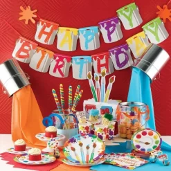 Creative Converting 24ct Art Party Paper Plates Red