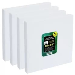 Creative Inspirations Stretched Canvas For Painting- 1-1/2" Deep, 4-Pack, 11oz Sealed & Double-Primed Cotton Canvases, Pine Stretcher Frame, Archival -Creative GUEST 1ce4f8a8 12ba 4352 99b4 d4e65a6b21bb
