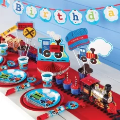 Creative Converting 48ct All Aboard Train Beverage Napkins