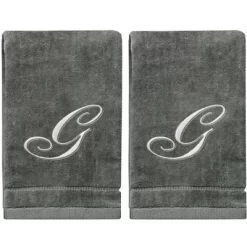 Creative Scents Gray Fingertip Monogrammed Towels Silver Embroidered 32 Creative Scents Gray Fingertip Monogrammed Towels Silver Embroidered -Creative GUEST 1fc79306 670d 48d8 b5cd a29a4f441785