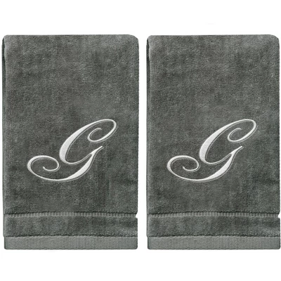 Creative Scents Gray Fingertip Monogrammed Towels Silver Embroidered 13 Creative Scents Gray Fingertip Monogrammed Towels Silver Embroidered - Image 13