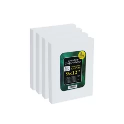 Creative Inspirations Stretched Canvas For Painting- 1-1/2" Deep, 4-Pack, 11oz Sealed & Double-Primed Cotton Canvases, Pine Stretcher Frame, Archival -Creative GUEST 2043f8de 5439 4c53 b67c f1ebbff2c238