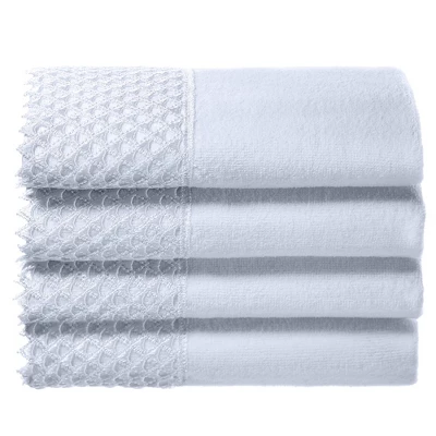 Creative Scents White Embellished Towel Set With Gift Box 1 Creative Scents White Embellished Towel Set With Gift Box