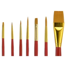 Fundamentals Short Handled Brush Set - Economical Paint Brush Set No. 15 For Beginning Artists - Classic Golden Watercolor Brushes In Round, Liner, -Creative GUEST 28bf136e 3554 4200 b710 3c0e6be0f126