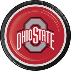 Creative Converting Ohio State 9" Paper Party Plate And Napkins Kit 16ct