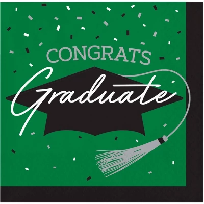 Creative Converting Graduate School Spirit Emerald Green Paper Beverage Napkins 108ct 4 Creative Converting Graduate School Spirit Emerald Green Paper Beverage Napkins 108ct - Image 4