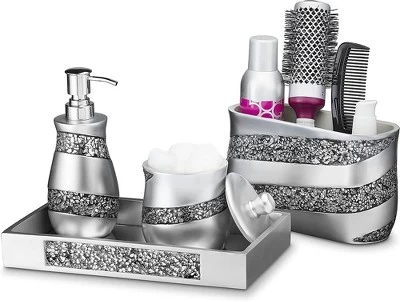 Creative Scents Silver Mosaic Vanity Mirror Tray 4 Creative Scents Silver Mosaic Vanity Mirror Tray - Image 4