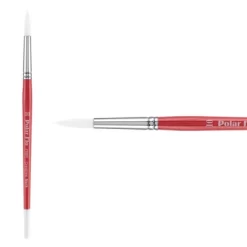 Creative Mark Polar Flo Professional Watercolor Brushes - Round Packs Of 2 - Short Handle, Nickel-Plated Seamless Brass Ferrule - Art Paint Brushes