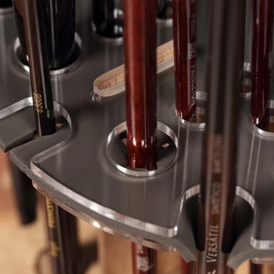 Mezzo Rotating Paint Brush Storage Rack With Mimik Squirrel Professional Watercolor Brushes Set Of 12 High Color Load Synthetic Squirrel Brush Set 2 Mezzo Rotating Paint Brush Storage Rack With Mimik Squirrel Professional Watercolor Brushes Set Of 12 High Color Load Synthetic Squirrel Brush Set - Image 2