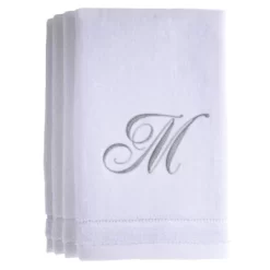 Creative Scents White Fingertip Monogrammed Towels Silver Embroidered -Creative GUEST 2fc4c85b f8ad 4991 9821 ffd650f1be5b