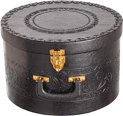 Creative Scents Round Hat Box Container With Gold Locking Lid And Sturdy Handle 7 Creative Scents Round Hat Box Container With Gold Locking Lid And Sturdy Handle - Image 7