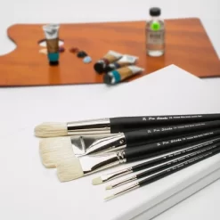 Creative Mark Pro Stroke Premium White Chungking Hog Bristle Artist Paint Brush - Flat - Natural Bristle Brush W/ Great Control Suitable For Oils, -Creative GUEST 33c20331 8245 42d6 af5b 1ec13dfe1643