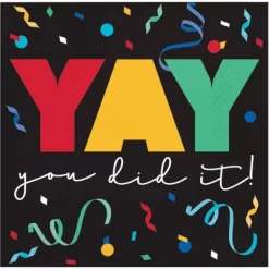 Creative Converting Graduate Cap Toss YAY Paper Beverage Napkins 48ct -Creative GUEST 3481cd3d 517e 42d4 a1eb a3feb36248a1