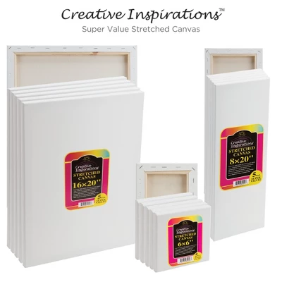Creative Inspirations Box Of 50, 16x20", 5/8" Stretched Cotton White Canvas For Painting, 10 Oz. Archival Acid-Free All Media Primer, Paintable Edge, 5 Creative Inspirations Box Of 50, 16x20", 5/8" Stretched Cotton White Canvas For Painting, 10 Oz. Archival Acid-Free All Media Primer, Paintable Edge, - Image 5