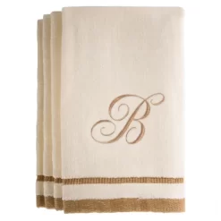 Creative Scents Ivory Fingertip Monogrammed Towels Brown Embroidered -Creative GUEST 35e3b8e1 b165 48ae 9b9f 527ac4cf0ac8