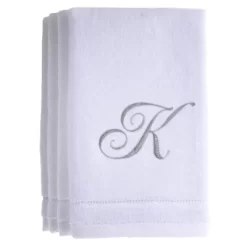Creative Scents White Fingertip Monogrammed Towels Silver Embroidered -Creative GUEST 35e70d58 a1c6 4c78 9165 ec5b1d5fbd60