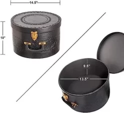 Creative Scents Round Hat Box Container With Gold Locking Lid And Sturdy Handle 14 Creative Scents Round Hat Box Container With Gold Locking Lid And Sturdy Handle -Creative GUEST 3c5ae48c 5de8 4702 9230 fec0e69ebfeb