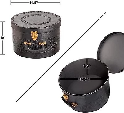 Creative Scents Round Hat Box Container With Gold Locking Lid And Sturdy Handle 6 Creative Scents Round Hat Box Container With Gold Locking Lid And Sturdy Handle - Image 6