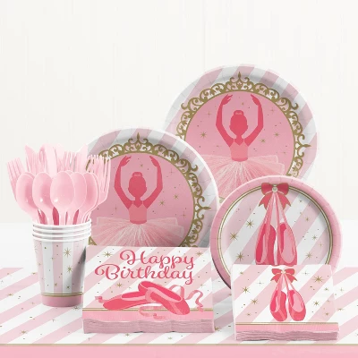 Creative Converting 24ct Ballet Dessert Plates Pink 2 Creative Converting 24ct Ballet Dessert Plates Pink - Image 2