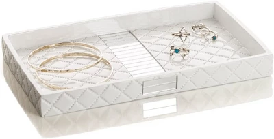 Creative Scents Quilted Mirror White Vanity Tray 2 Creative Scents Quilted Mirror White Vanity Tray - Image 2