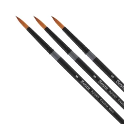 Creative Mark Beste Golden Taklon Round #6 Pack Of 3 Artist Brushes, Professional Watercolor Brushes, For Acrylic Painting, Short Handle, Sharp Edges, -Creative GUEST 41fdb537 0a38 4d92 9e6f 5426d8a9eb6c