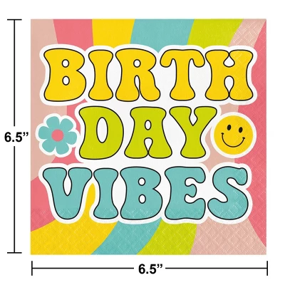 Creative Converting Flower Power Birthday Party Plates And Napkins 48ct 5 Creative Converting Flower Power Birthday Party Plates And Napkins 48ct - Image 5