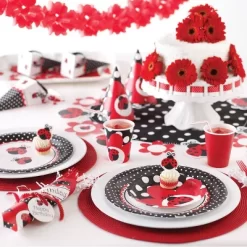 Creative Converting 24ct Ladybug Fancy Dessert Plates Red