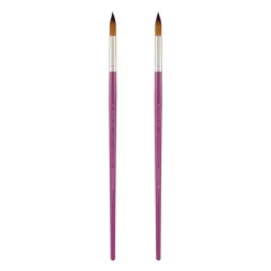 Creative Inspirations Dura-Handle Round Long Handle Paint Brush Sets Of 2 - Solid Resin Handle, Synthetic Taklon Paint Brushes, Flat Brush For Oils, -Creative GUEST 4851656e 94a2 4be6 97a0 adaa16247fd8