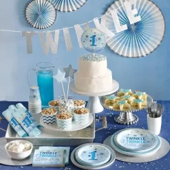 Creative Converting 24ct One Little Star Boy 1st Birthday Dessert Plates Blue