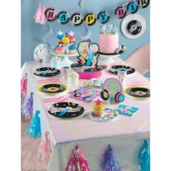 Creative Converting Birthday Beats Disco Party Tableware And Decor Set 27ct