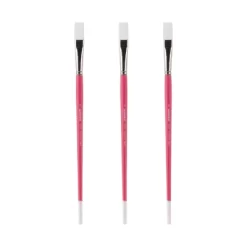 Creative Mark Pro White Soft Filament Acrylic Paint Brushes - Flat Sets Of 3 - Versatile Synthetic Brushes For Acrylic Painting , Gouache, Oils & -Creative GUEST 4fa37ab2 be13 4aa8 8450 d3f1c7711c4c
