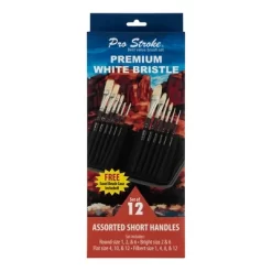 Creative Mark Pro Stroke Premium White Chungking Hog Bristle Artist Paint Brush - Short Handle Set Of 12 With Easel Case - Natural Bristle Brush W/ 11 Creative Mark Pro Stroke Premium White Chungking Hog Bristle Artist Paint Brush - Short Handle Set Of 12 With Easel Case - Natural Bristle Brush W/ -Creative GUEST 52b55e4b e3e8 4af8 9bb0 9b64cf57f9ea