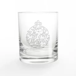 Creative Products Holly Jolly Christmas Script 11 Oz. Whiskey Glass