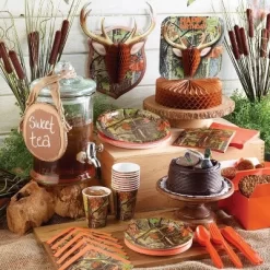 Creative Converting 24ct Hunting Camo Paper Plates Brown