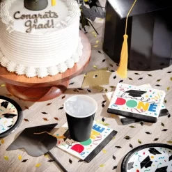 Creative Converting Graduate Cap Toss Finally Done Paper Beverage Napkins 48ct