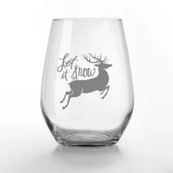 Creative Products Let It Snow Reindeer 15 Oz. Stemless Wine Glass -Creative GUEST 5de5afa2 4716 425b ba75 0de8e97c3df9 1