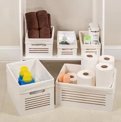 Creative Scents Wooden Storage White Bins - Set Of 3 (Small, Medium, Large) -Creative GUEST 5e318903 12e9 4c80 a0f6 f474e1ef5784