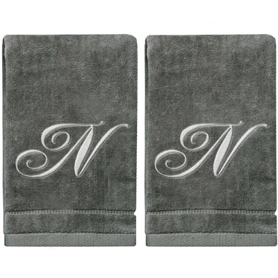 Creative Scents Gray Fingertip Monogrammed Towels Silver Embroidered 20 Creative Scents Gray Fingertip Monogrammed Towels Silver Embroidered - Image 20