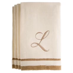 Creative Scents Ivory Fingertip Monogrammed Towels Brown Embroidered -Creative GUEST 624720d0 e7bd 4632 9fa1 e24a9d44c15f