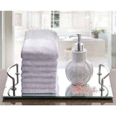 Creative Scents White Embellished Towel Set With Gift Box 6 Creative Scents White Embellished Towel Set With Gift Box - Image 6