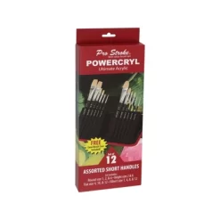 Creative Mark Powercryl Ultimate Acrylic Paint Brushes Set Of 12 - Short Handle Artist Paint Brushes With Zippered Easel Carrying Case - Assorted 11 Creative Mark Powercryl Ultimate Acrylic Paint Brushes Set Of 12 - Short Handle Artist Paint Brushes With Zippered Easel Carrying Case - Assorted -Creative GUEST 64dd2472 6f58 4584 bd8d 0348b319a489