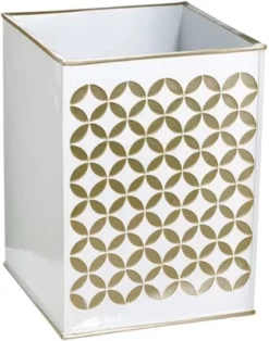 Creative Scents Diamond Lattice White And Gold Wastebasket 7 Creative Scents Diamond Lattice White And Gold Wastebasket -Creative GUEST 69e710c9 c06d 4601 9f34 b0363239a9b3
